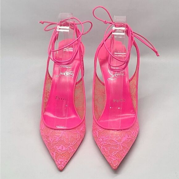 Christian Louboutin Kate 85mm Lace-Up Lace Pumps - Picture 3 of 12